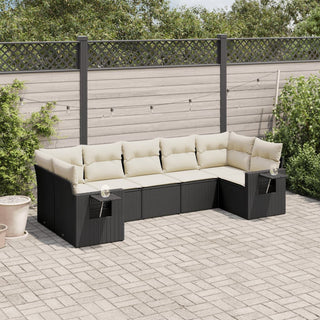 7-Delige Loungeset Met Kussens Poly Rattan