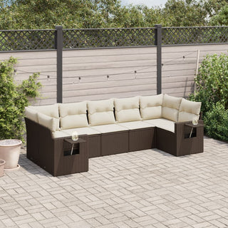 7-Delige Loungeset Met Kussens Poly Rattan