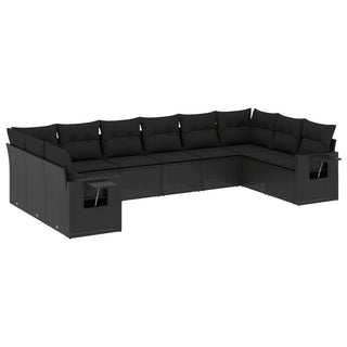 10-Delige Loungeset Met Kussens Poly Rattan