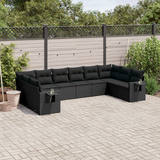 10-Delige Loungeset Met Kussens Poly Rattan