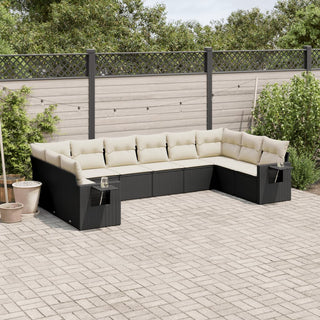 10-Delige Loungeset Met Kussens Poly Rattan