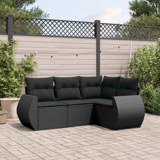 4-Delige Loungeset Met Kussens Poly Rattan Beige