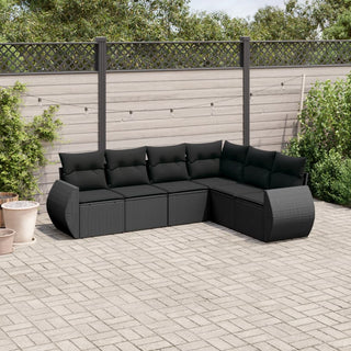 6-Delige Loungeset Met Kussens Poly Rattan