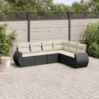 6-Delige Loungeset Met Kussens Poly Rattan