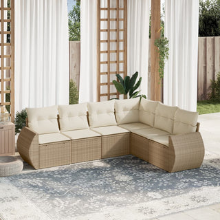 6-Delige Loungeset Met Kussens Poly Rattan