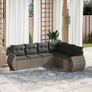 6-Delige Loungeset Met Kussens Poly Rattan