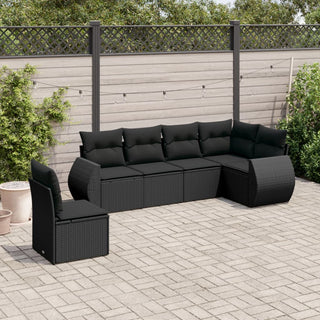 6-Delige Loungeset Met Kussens Poly Rattan Beige