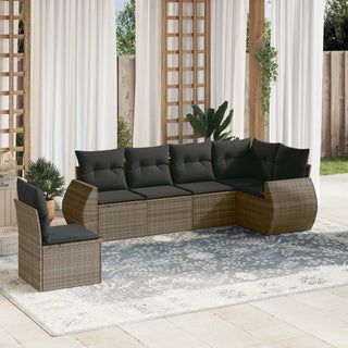 6-Delige Loungeset Met Kussens Poly Rattan Beige