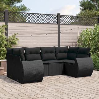 6-Delige Loungeset Met Kussens Poly Rattan Beige