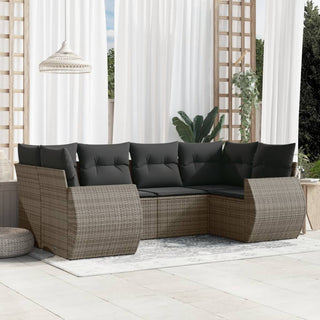 6-Delige Loungeset Met Kussens Poly Rattan Beige