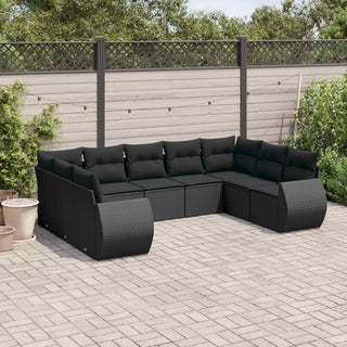 9-Delige Loungeset Met Kussens Poly Rattan