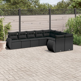 9-Delige Loungeset Met Kussens Poly Rattan Beige