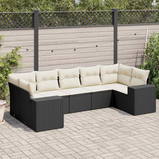 7-Delige Loungeset Met Kussens Poly Rattan