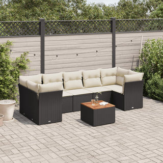 6-Delige Loungeset Met Kussens Poly Rattan Zwart