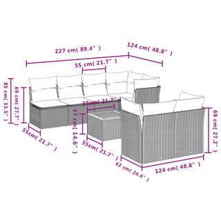 6-Delige Loungeset Met Kussens Poly Rattan Zwart