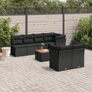 6-Delige Loungeset Met Kussens Poly Rattan Zwart