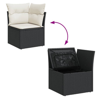 6-Delige Loungeset Met Kussens Poly Rattan Zwart