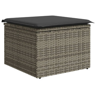 8-Delige Loungeset Met Kussens Poly Rattan Grijs