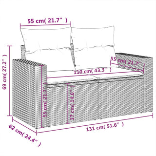 13-Delige Loungeset Met Kussens Poly Rattan Zwart