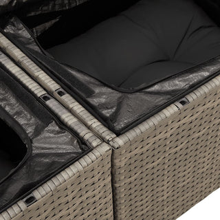 5-Delige Loungeset Met Kussens Poly Rattan Grijs