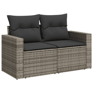 5-Delige Loungeset Met Kussens Poly Rattan Grijs