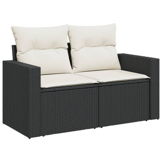 6-Delige Loungeset Met Kussens Poly Rattan Zwart