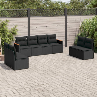 8-Delige Loungeset Met Kussens Poly Rattan