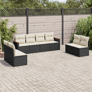 8-Delige Loungeset Met Kussens Poly Rattan