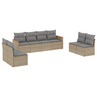 8-Delige Loungeset Met Kussens Poly Rattan