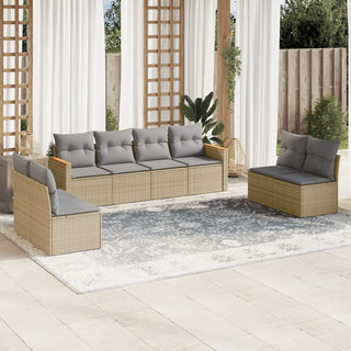 8-Delige Loungeset Met Kussens Poly Rattan