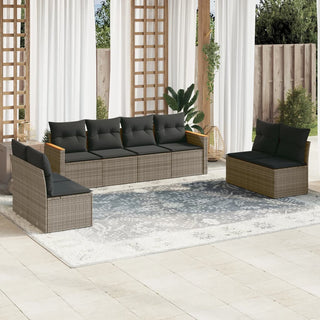 8-Delige Loungeset Met Kussens Poly Rattan