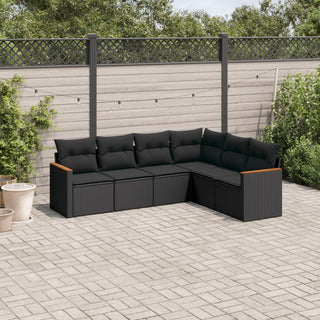 6-Delige Loungeset Met Kussens Poly Rattan Beige