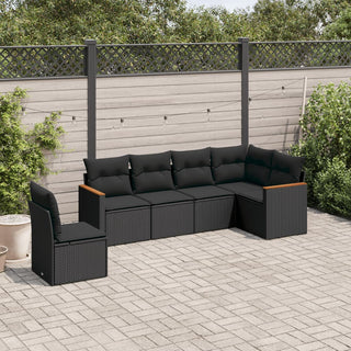 6-Delige Loungeset Met Kussens Poly Rattan Beige