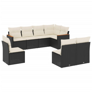 8-Delige Loungeset Met Kussens Poly Rattan