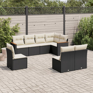 8-Delige Loungeset Met Kussens Poly Rattan