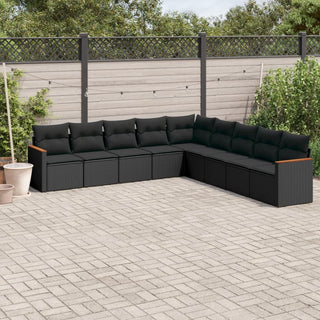 9-Delige Loungeset Met Kussens Poly Rattan