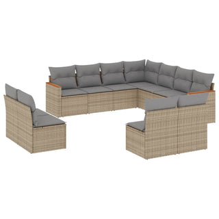 1 Tuinset Met Kussens Poly Rattan