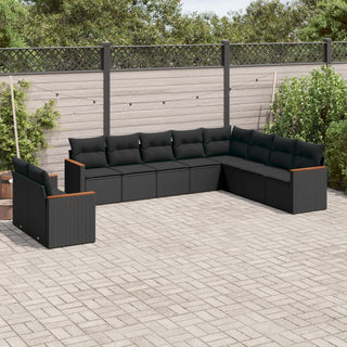 10-Delige Loungeset Met Kussens Poly Rattan