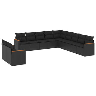 1 Loungeset Met Kussens Poly Rattan