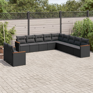 1 Loungeset Met Kussens Poly Rattan