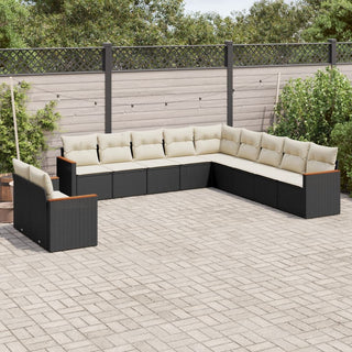 1 Loungeset Met Kussens Poly Rattan