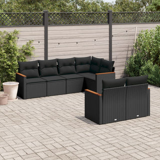 7-Delige Loungeset Met Kussens Poly Rattan