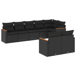 8-Delige Loungeset Met Kussens Poly Rattan