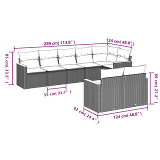 8-Delige Loungeset Met Kussens Poly Rattan