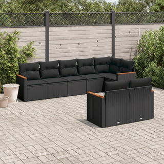 8-Delige Loungeset Met Kussens Poly Rattan