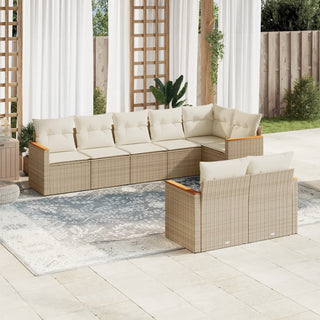 8-Delige Loungeset Met Kussens Poly Rattan