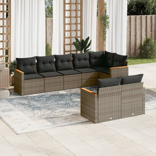 8-Delige Loungeset Met Kussens Poly Rattan