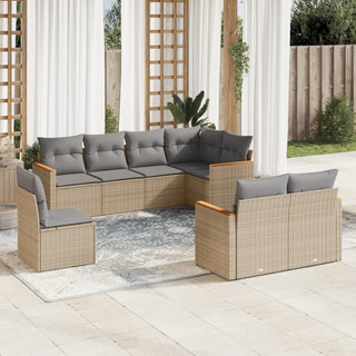 8-Delige Loungeset Met Kussens Poly Rattan