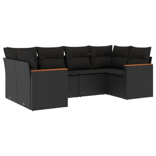 6-Delige Loungeset Met Kussens Poly Rattan