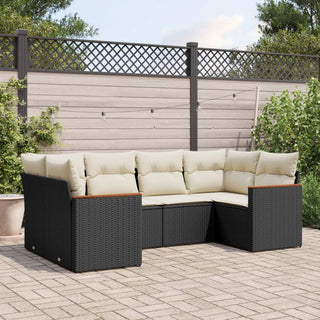 6-Delige Loungeset Met Kussens Poly Rattan